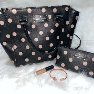 Kate Spade Black & Cream Handbag & Wallet Set